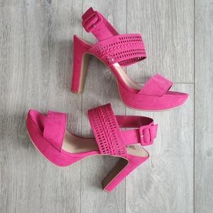Brash Hot Pink Chunky Heels